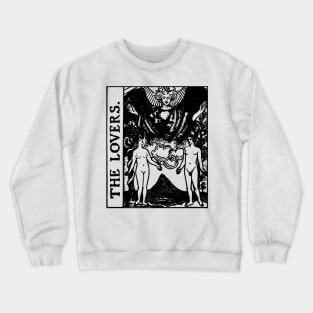 The Lovers Tarot Card Black and White Crewneck Sweatshirt